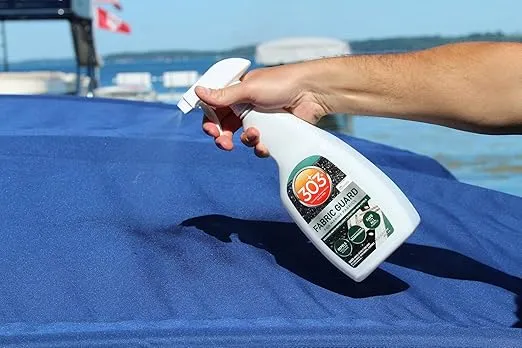 303 Products Marine Fabric Guard - Restores Water and Stain Repellency To Factory New Levels, Simple and Easy To Use, Manufacturer Recommended, Safe For All Fabrics, 32oz (30604CSR) Packaging May Vary