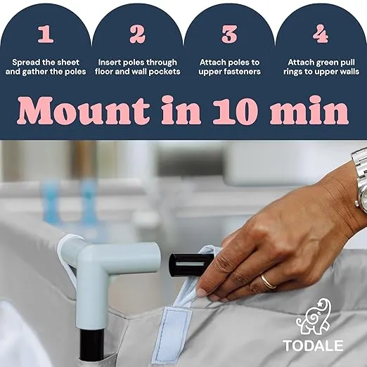 TODALE Baby Playpen, Medium Playpen for Babies and Toddlers, Indoor & Outdoor Kids Activity Center, Kids Safety Play Pens Play (Light Grey, 50x50x27 Inch)