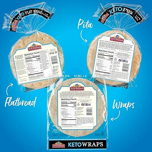 Toufayan KETO Bread Variety Pack Bundle, Includes Keto Pita Bread, Flatbread and Wraps (3 Pack)