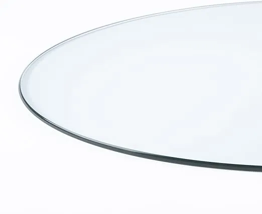 48" Inch Round 3/8" Thick Clear Glass Table Top with unknown edge Edge and Tempered Glass, Replacement Glass Table Top, Great for dining tables, end tables, and outdoor patio table tops or table