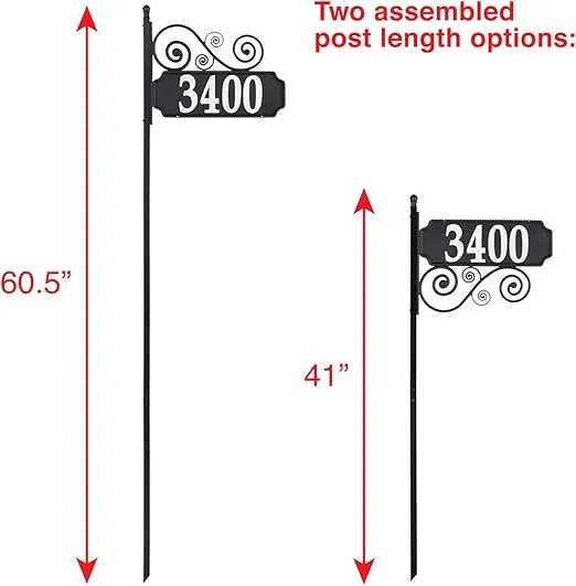 Nite Bright Scroll Reflective Address Post Sign