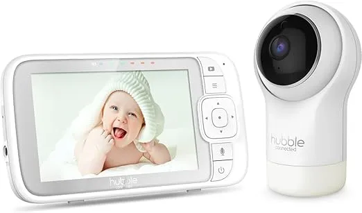 Hubble View Pro 5" Video Baby Monitor with Camera and Audio, NightVision Baby Camera Monitor Pan Tilt Zoom; 2Way Talk, Lullabies & Room Temp Monitoring, 1000ft Range, Secure Baby Monitor No WiFi