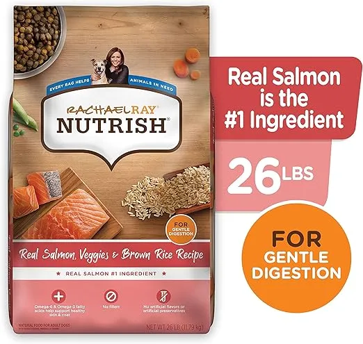 Rachael Ray Nutrish Salmon Dry Dog Food, 26 Pound Bag