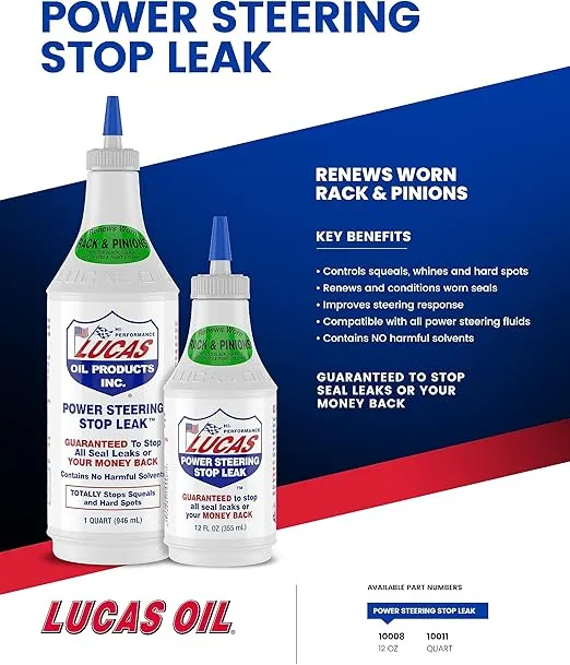Lucas Oil 10008 Power Steering Stop Leak - 12 Ounce