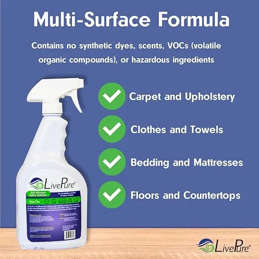 LivePure Anti-Allergen 32 OZ Fabric Spray for Household Surfaces
