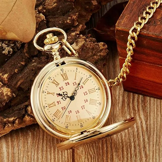 GORBEN Engraved Pocket Watch to Son I Love You Gifts from a Mom Dad Birthday Christmas Gift Fob Watches Chains