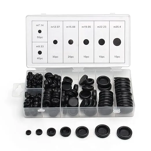 Fielect 170Pcs Rubber Grommet Kit Firewall Hole Plug Assortment 7 Common Sizes Rubber Gasket Kit Electrical Wire Gasket for Auto Body and Sheet Metal