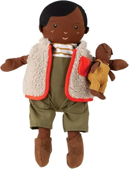 Manhattan Toy Playdate Friends Ellis Machine Washable and Dryer Safe 14 Inch Doll with Mini Bunny Stuffed Animal
