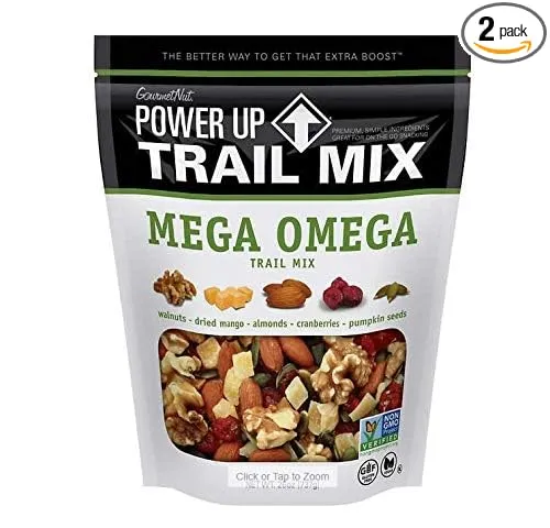 Power-Up Trail Mix, Mega Omega - Kosher (2 Pack of 26 oz)