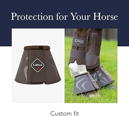 LeMieux Black Rubber Bell with Fleece Overreach Horse Boots - Protective Gear and Training Equipment - Equine Boots, Wraps & Accessories
