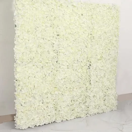 Efavormart 4 PCS Cream Silk Hydrangea Flower Mat Wall Wedding Event Decor for DIY Centerpieces Arrangements Party Decorations