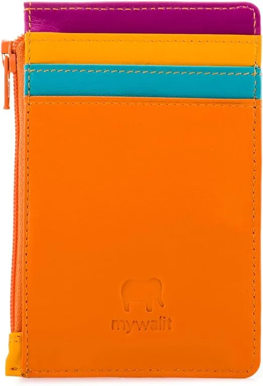 mywalit Multi-Color Leather Credit Card Holder & Coins Purse | 4 Cards & ID Slot
