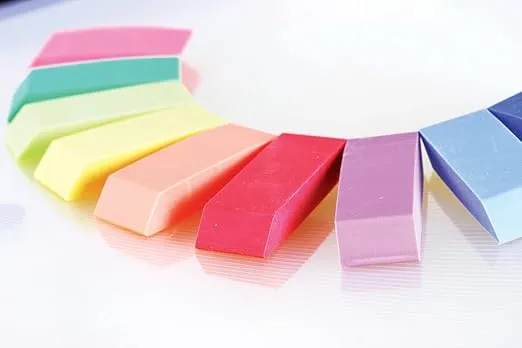BAZIC Neon Bevel Eraser (6/Pack)