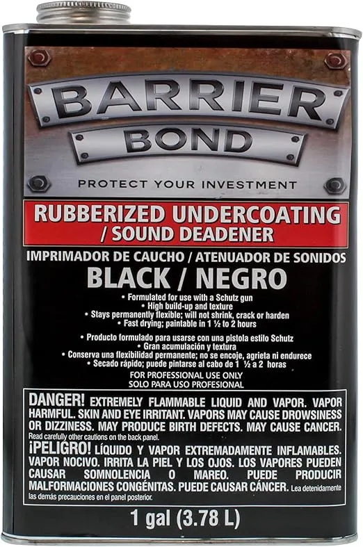 Custom Shop Barrier Bond Black Rubberized Undercoating Sound Deadener - Gallon