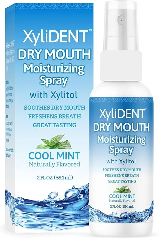 Nature's Stance XyliDENT Xylitol Dry Mouth Spray - Stimulates Saliva, Freshens Breath, Reduces Acid Production, Fast Acting Extended Relief, 2 Ounce (Cool Mint)