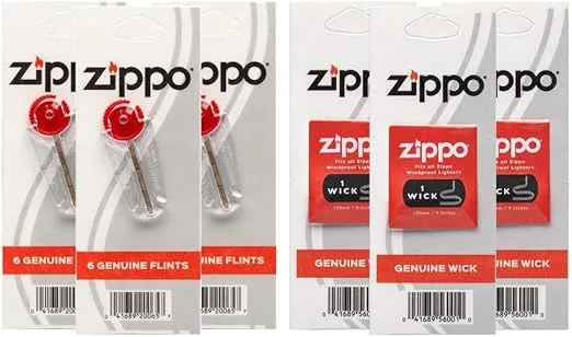 Zippo 3w3f Flint/Wick Co-Pack, One Size