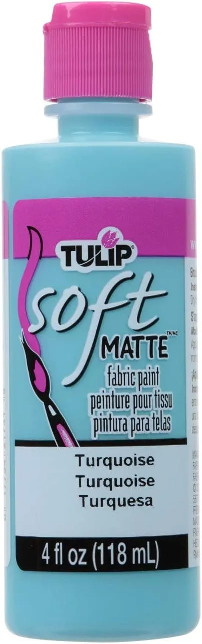 TULIP 21731 Fabric Paint, Matte Turquoise 4 Fl Oz