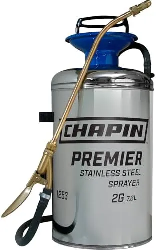 Chapin 1253 2 Gallon Premier Stainless Steel Sprayer for Fertilizer, Herbicides and Pesticides