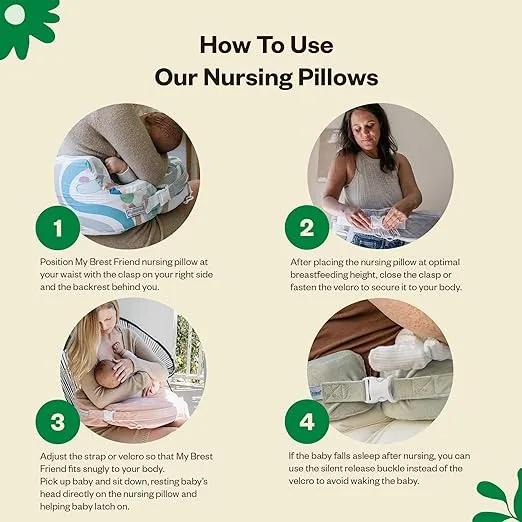 My Brest Friend Twin Nursing Pillow - Enhanced Comfort with Slipcover - Ergonomic Breastfeeding Pillow for Ultimate Support - Adjustable Nursing Pillow with Handy Side Pocket, Dark Grey