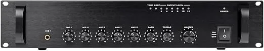 Monoprice Commercial Audio 120 Watt Mixer Amplifier - 5chz 100 Volt/70 Volt with Microphone Priority