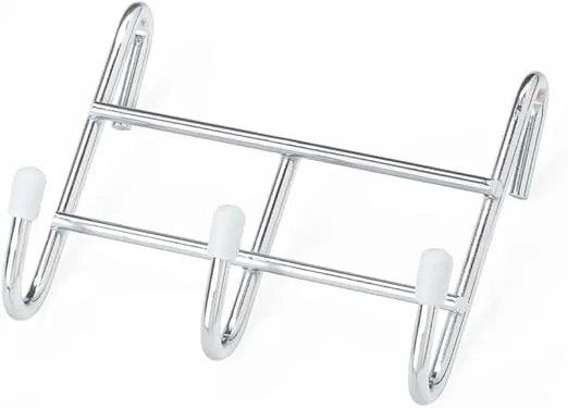 Wire Shelving 3-Hooks, Steel, Chrome Color, 4-Pack