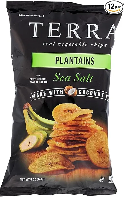 Terra Chips, Plantain Sea Salt Chips 5 Oz - Pack of 12