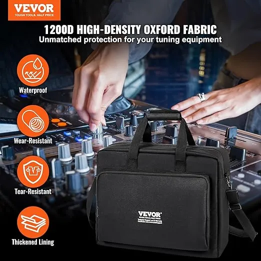 VEVOR Padded DJ Mixer Gig Bag, 1200D Oxford Fabric, DJ Gear Carry Bag with a Storage Pocket 4.92 ft Removable Shoulder Strap 0.39 in Padding, 19.29 x 8.66 x 15.34 in Storage Case for DJ Controller