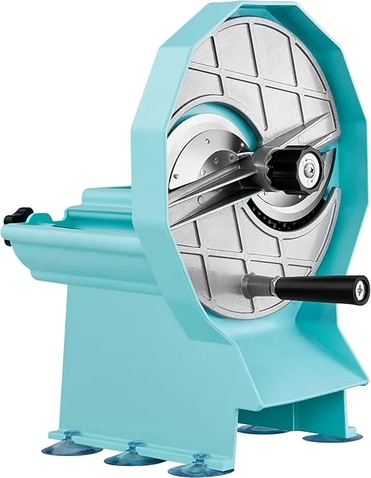 VEVOR Manual Vegetable Fruit Slicer, 0-0.5"/0-12mm Thickness Adjustable Commercial Slicer Machine, Double Feed Ports, Stainless Steel Blade Food Cutter Slicing Machine for Cucumber, Lemon, Tomato