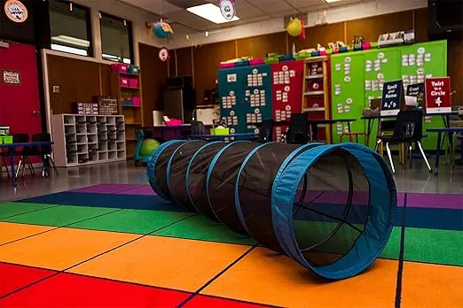 Pacific Play Tents 20406 Kids The Fun Tube 6-Foot Crawl Play Tunnel, 6' x 19" Diameter, Blue/Black