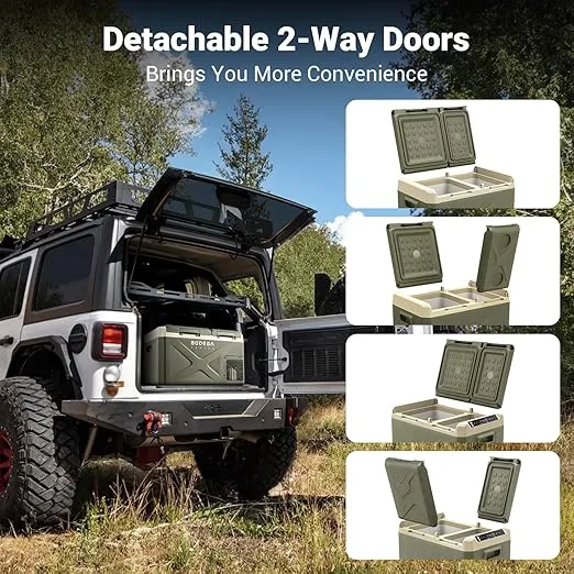 BODEGACOOLER 12 Volt Car Refrigerator, Portable Freezer Dual Zone APP Control, 26Quart(24L) Car Fridge -4℉-68℉, RV Electric Cooler 12/24V DC 100-240V AC for Outdoor Camping Travel Vehicles Home Use