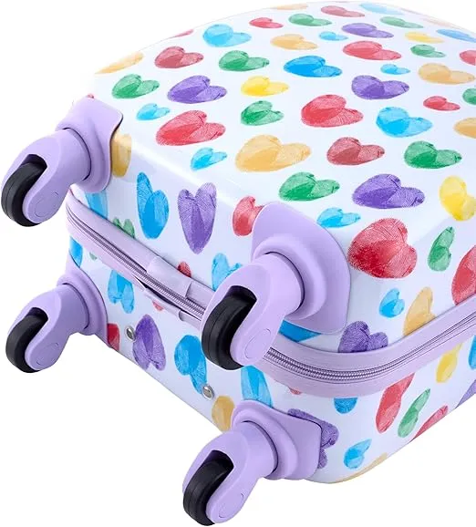 Travelers Club 5 Piece Kids' Luggage Set, Thumbprint Heart