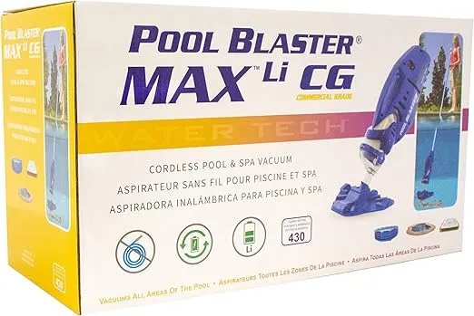 POOL BLASTER Max CG Commercial Grade Cordless Rechargeable Pool Vacuum, High Capacity, 60 min Run Time, for In-Ground and Above Ground Pools