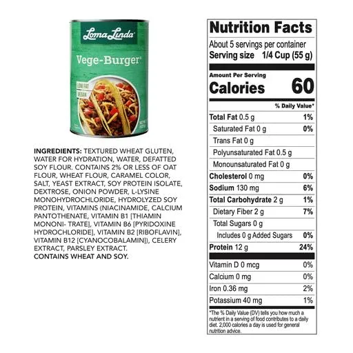 Loma Linda - Plant-Based - Vege Burger (15 oz.) (Pack of 6)