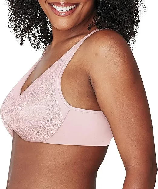 Playtex Women's Secrets Underwire Bra, Ultra-Soft No-Poke, Smooth Lace Bra, 4-Way Support