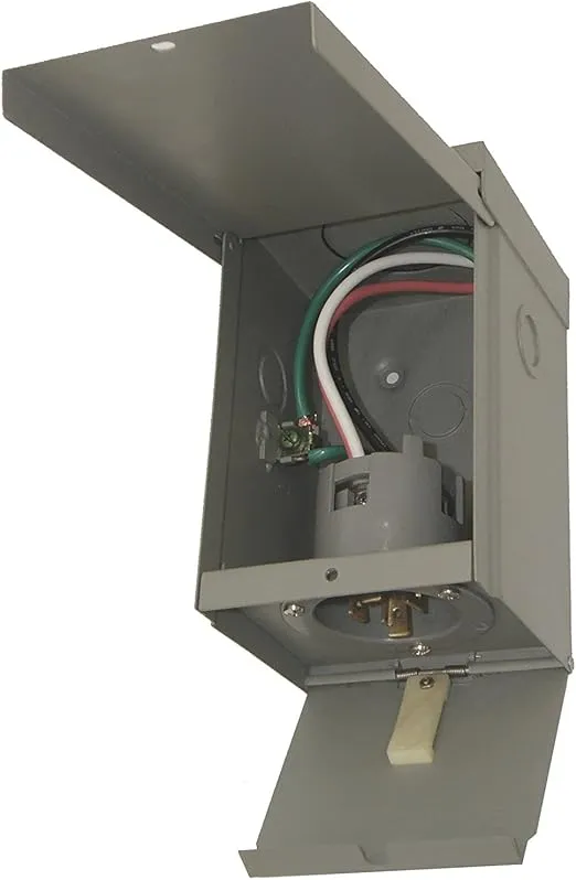 Connecticut Electric 30-Amp Power Inlet Box with Hinged Door, NEMA 3R Power Inlet Box, Generators Up to 7,500 Running Watts, ETL Listed