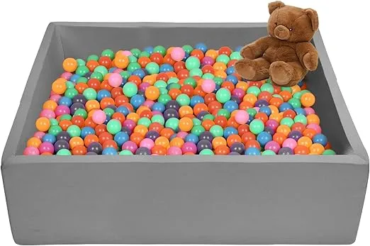 TRENDBOX Extra Large Ball Pit 47.2x47.2x13.8in Foam Ball Pit Balls Kids Ball Pits for Toddlers Babies Balls NOT Included - Dark Gray