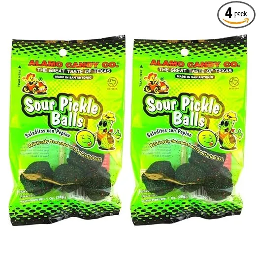 2 pack-Alamo Candy Sour Pickle Balls, 1 Oz (Pack of 2)