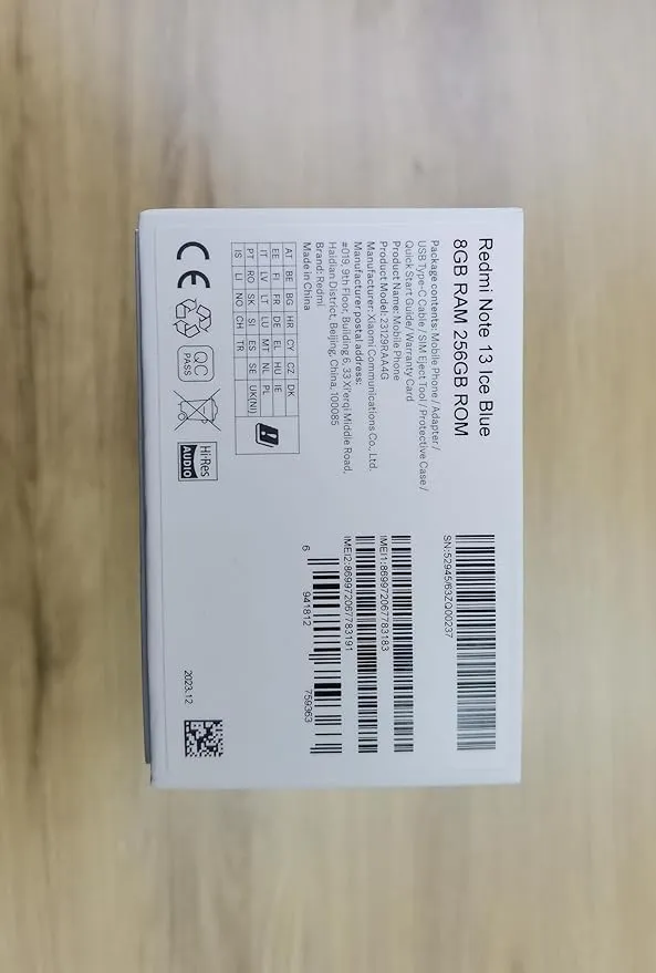 Xiaomi Redmi Note 13 4G lte (for tmobile Mint Tello & Global) 128Gb + 6Gb 6.67 108mp Triple Global Bands Unlocked (Mint Green Global ROM)