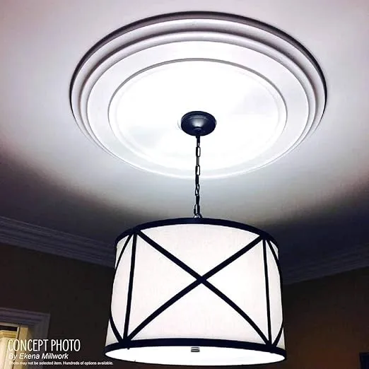 Ekena Millwork CM28BERUS Benson Classic Ceiling Medallion, 28 3/8"OD x 3 3/4"ID x 1 5/8"P, Hand-Painted Rust