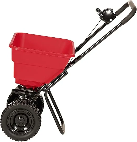 EarthWay 2050SU 80 LB (36 KG) Deluxe Heavy-Duty Walk-Behind Commercial Broadcast Spreader Pre-Assembled with 10 inch Poly Tires, Built-in Side Spread Control
