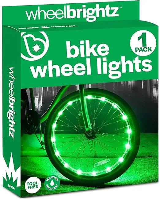 Brightz WheelBrightz LED Bike Wheel Lights - 2024 Edition with Superior Straps & LED-Weatherproof Shield! 14 Colors - Unmatched Durability, Visibility & 48+ Hours of Dazzling Illumination