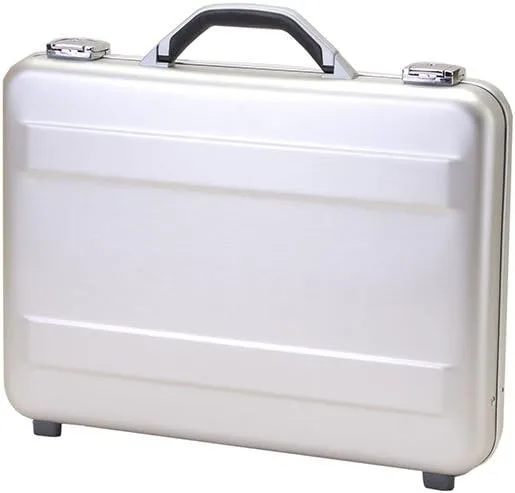 T.z Slimline Molded Aluminum Attache Case, Silver, 18 X 13 X 3, 18 x 13 x 3 inch