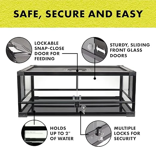 Zilla QuickBuild Reptile Terrarium with Swing Door, 30" x 12" x 12"