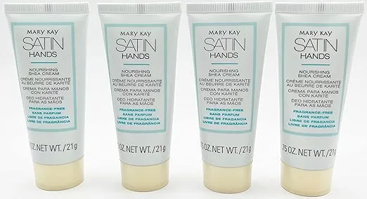 4 Mary Kay Fragrance Free Satin Hands Hand Cream & Tote Bag Travel Size