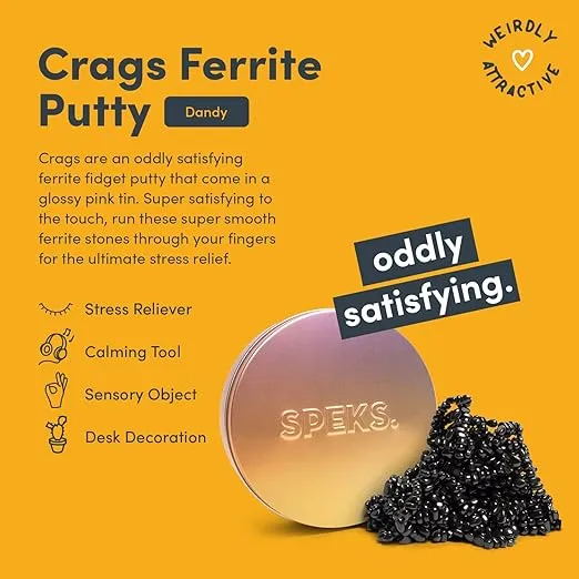 Speks Crags Ferrite Putty | 1,000+ Ferrite Stones in a Tin, Fidget Toy for Adults & Teens 14+, Desk Toy for Office, Christmas Gift, Holiday Stocking Stuffer, Stress Relief | Pink Gradient, Large