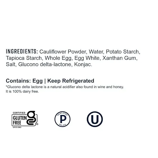 Cauliflower Linguini | Grain-Free, Gluten-Free, Kosher | Fresh Pasta | Cooks in Just 3 Minutes | Taste Republic | Frozen | 9oz (Pack of 6)