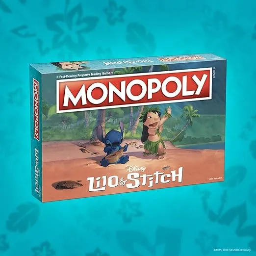 Monopoly: Disney Lilo & Stitch | Buy, Sell, Trade Characters from Disney’s Animated Film | Classic Monopoly Game | Officially-Licensed Lilo and Stitch Merchandise 2-6 Players