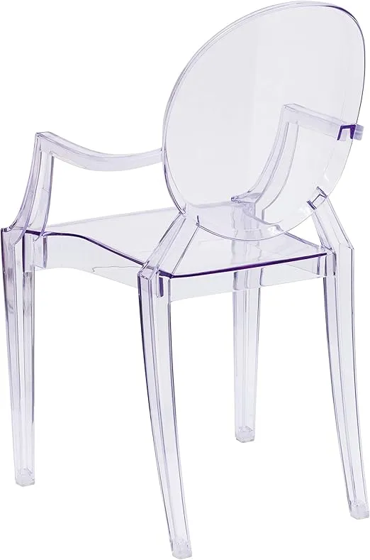 Flash Furniture Max 4 Pack Ghost Chair with Arms in Transparent Crystal