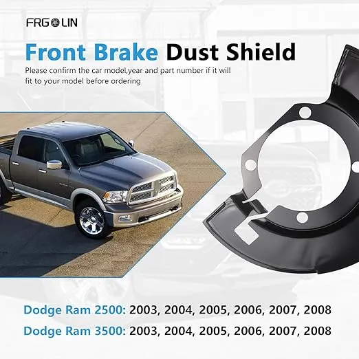 Front Brake Dust Shield Compatible with Dodge Ram 2500 3500 2003-2008 Replaces 924-228