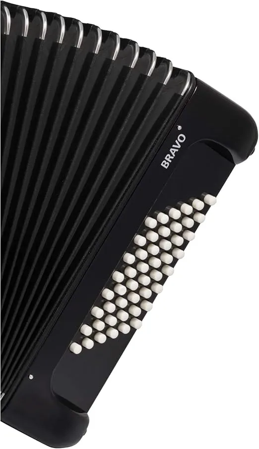 Hohner Bravo II 48 Chromatic Piano Key Accordion - Jet Black